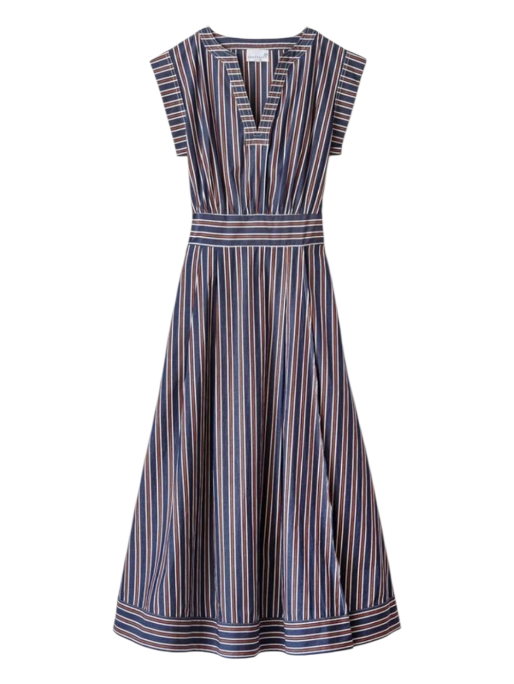 Cartolina Nantucket Isadora Dress Navy Stripe Size Large
